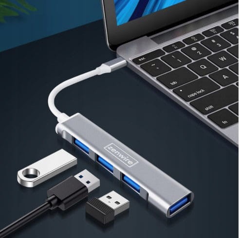 HUB USB-C 4x USB 3.0 ROZGAŁĘŹNIK REPLIKATOR PORTÓW - zdjęcie 3