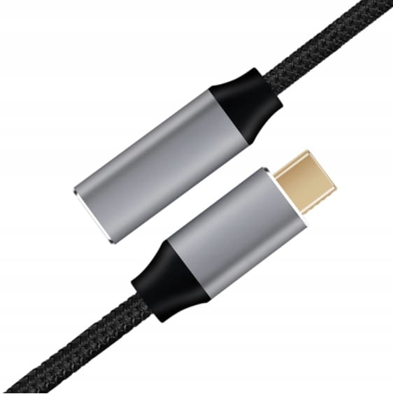 KABEL Przewód Przedłużacz USB-C Żeński Thunderbolt 3.0/4.0 4K 60 Hz 10GB 100W 1M - zdjęcie 2
