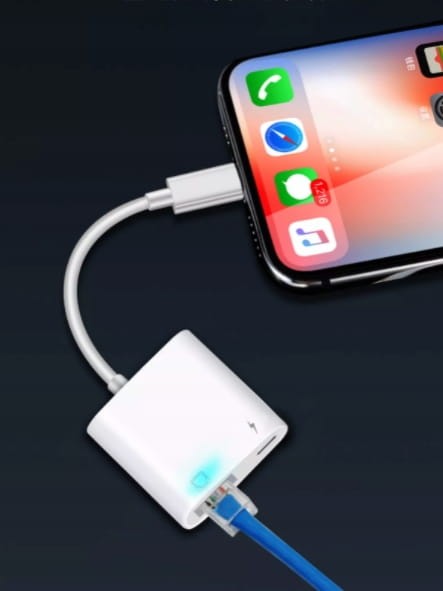 Karta sieciowa Adapter Lightning Ethernet Rj45 LAN iPhone iPad - zdjęcie 2