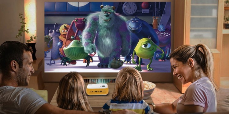 PRZENOŚNY RZUTNIK MINI PROJEKTOR LED FULL HD 1080p USB 1800lm 2000:1 100" cali Zenwire A10 - zdjęcie 2