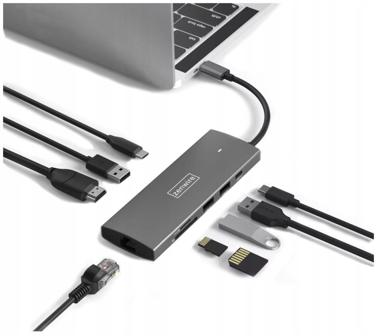 HUB USB-C 3.1 ADAPTER 9w1 Zenwire HC906 - zdjęcie 4