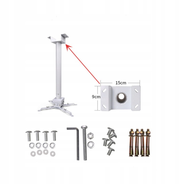 Uchwyt Wieszak do Projektora Rzutnika Zenwire 4w1 Sufitowy Ścienny do 25 kg - zdjęcie 4