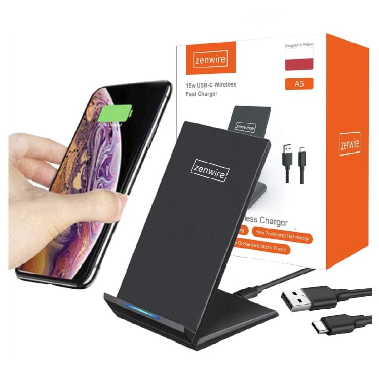 Ładowarka bezprzewodowa indukcyjna FAST CHARGE 15W USB-C - zdjęcie 1