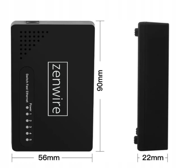 Switch 5 Portów Gigabit Ethernet 1000 MBps Rozdzielacz Przełącznik LAN Zenwire SG1005 - zdjęcie 5