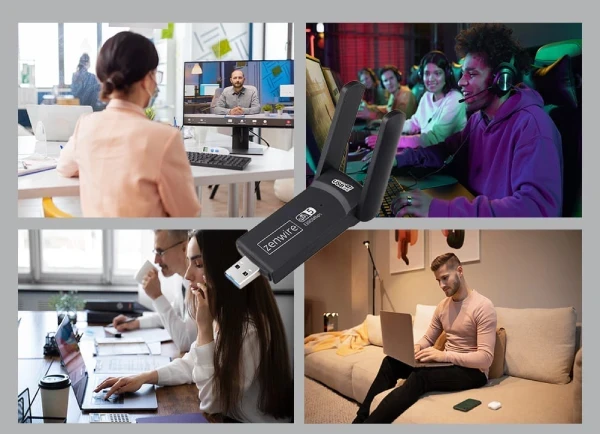 Adapter Karta Sieciowa USB 3.0 WiFi 1300Mb Zewnętrzna 5Ghz Zenwire WD-4605AC - zdjęcie 9