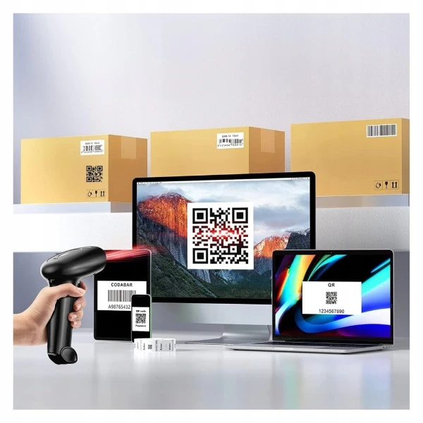 Czytnik Skaner Kodów Kreskowych QR 1D 2D ze Stacją Dokującą USB BEZPRZEWODOWY Zenwire W2503 - zdjęcie 3