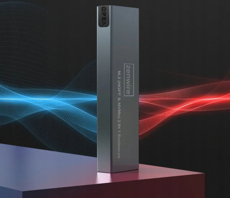 Obudowa Kieszeń Adapter na dysk SSD NVME/SATA PCIe M.2 USB-C M2 Gen2 10GB/s Zenwire BS-2809SN - zdjęcie 5